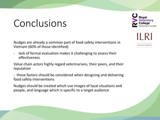 Exploring behavioural economics: Using 'nudge theory' to improve the effectiveness of SafePORK interventions in Vietnam