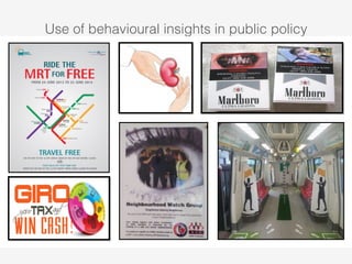 Use of behavioural insights in public policy 
 
