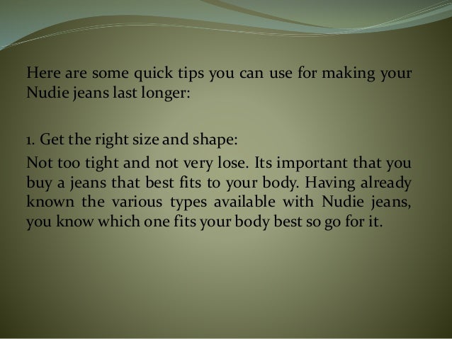 nudie size guide