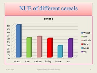 Breeding for nitrogen use efficiency in cereals | PPTX