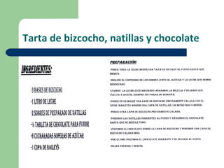 Tarta de bizcocho, natillas y chocolate
 