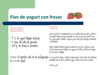 Flan de yogurt con fresas
 