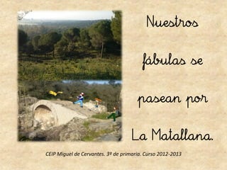 Nuestros

                                        fábulas se

                                      pasean por

                                    La Matallana.
CEIP Miguel de Cervantes. 3º de primaria. Curso 2012-2013
 