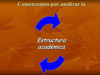 Comenzamos por analizar la  Estructura  académica 