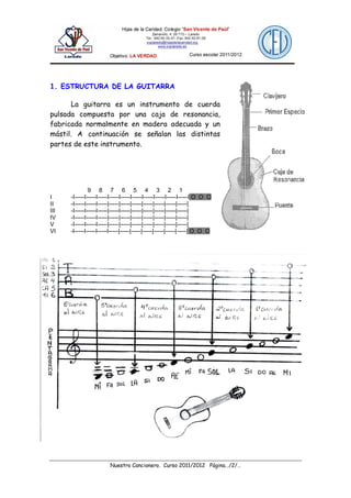 Nuestro cancionero para guitarra de clase 2012