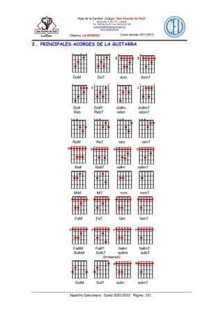 Nuestro cancionero para guitarra de clase 2012