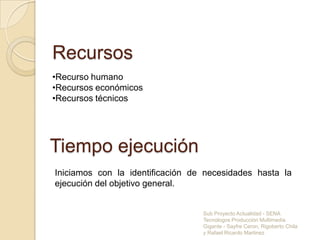 ObjetivosGENERALMediante la integración municipal a través de un portal web interactivo informar los hechos mas relevantes de la localidad.ESPECIFICOSPosicionar a través del portal web las riquezas de nuestra región.