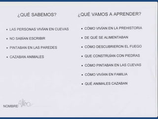 Nuestro pequeño proyecto sobre la prehistoria