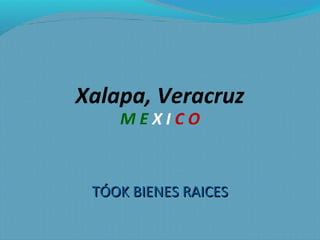 Xalapa, Veracruz
    MEXICO



 TÓOK BIENES RAICES
 