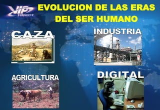 EVOLUCION DE LAS ERAS DEL SER HUMANO CAZA AGRICULTURA INDUSTRIA DIGITAL 