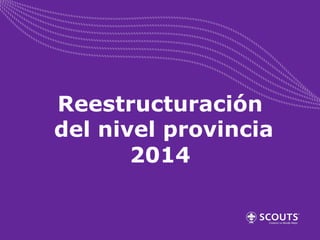 Reestructuración
del nivel provincia
2014
 