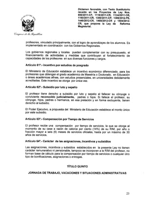 Nueva ley aprobada en congreso