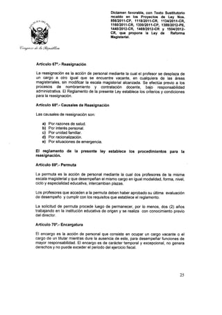 Nueva ley aprobada en congreso