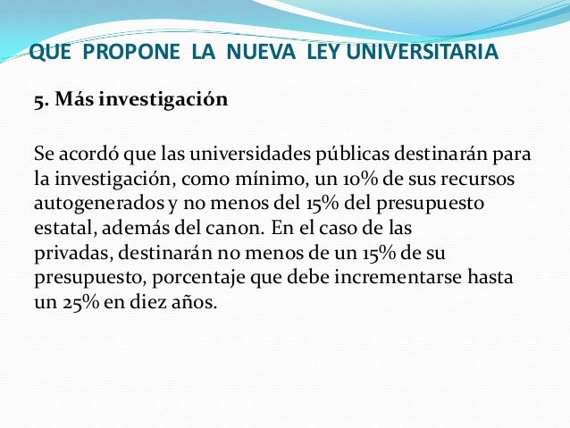 Proyecto nueva ley universitaria peru pdf