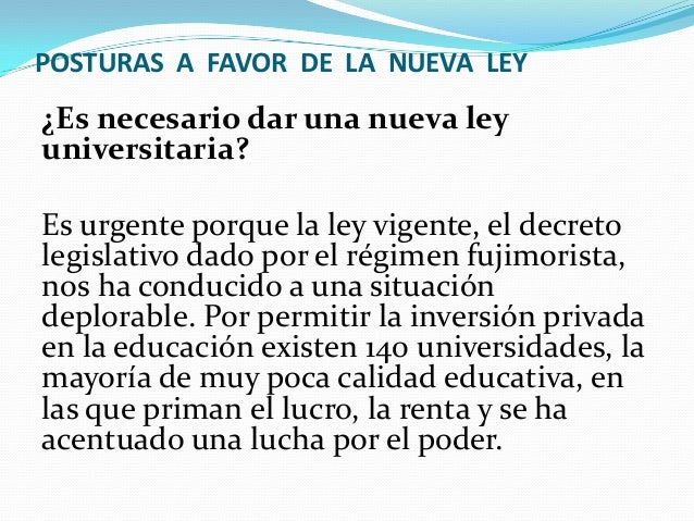 Proyecto nueva ley universitaria peru pdf