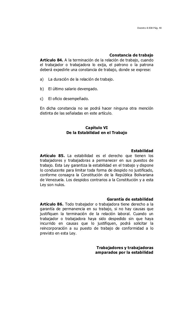 Ley Orgánica del Trabajo, los trabajadores y las 