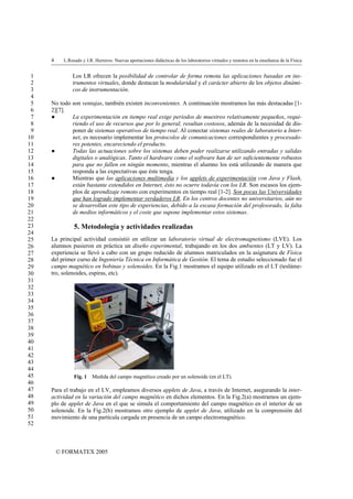 4 L.Rosado y J.R. Herreros: Nuevas aportaciones didácticas de los laboratorios virtuales y remotos en la enseñanza de la F...