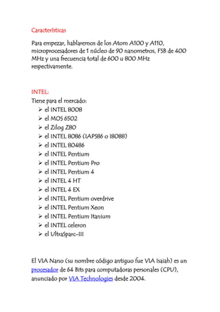 Nuevas generaciones de microprocesadores