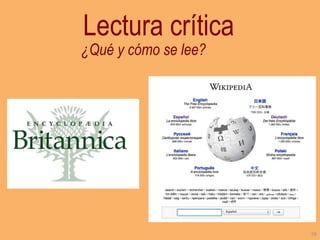 Lectura crítica

¿Qué y cómo se lee?

56

 