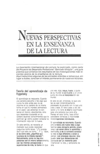 Nuevas perspectivas en la enseñanza de la lectura. asociación internacional de lectura. revista lectura y vida, 1989.