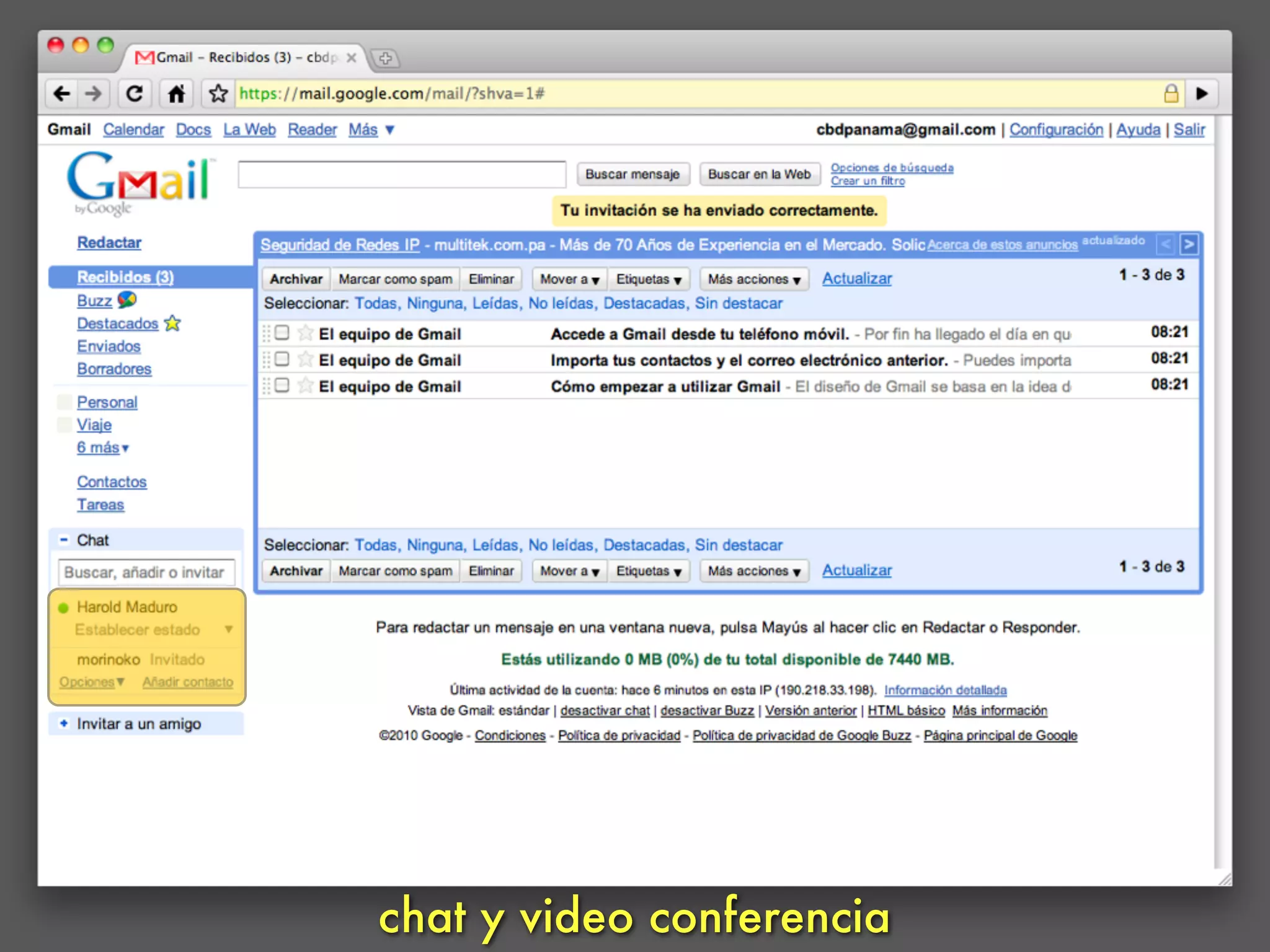 chat y video conferencia
 