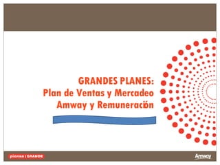 GRANDES PLANES: Plan de Ventas y Mercadeo Amway y Remuneración 