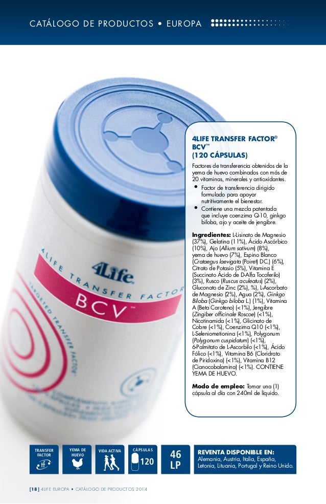 Nuevo catalogo de 4life Europa (España)