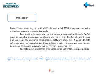 NUEVO CORREO HOSPITALARIO PPT