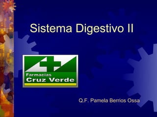 Sistema Digestivo II




         Q.F. Pamela Berrios Ossa
 
