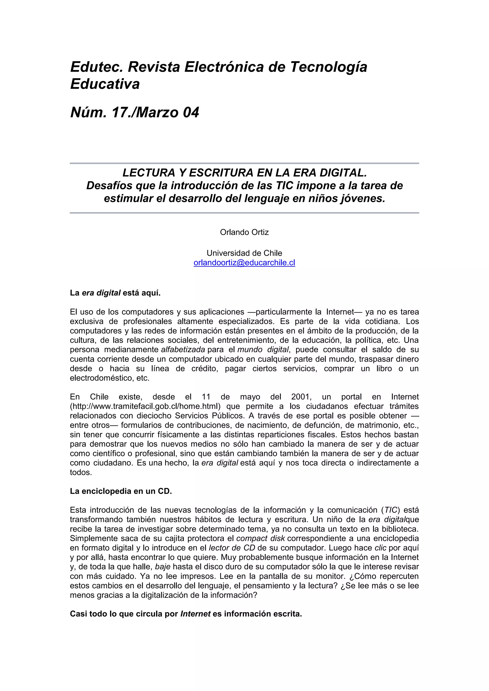 LECTURA Y ESCRITURA EN LA ERA DIGITAL | DOCX