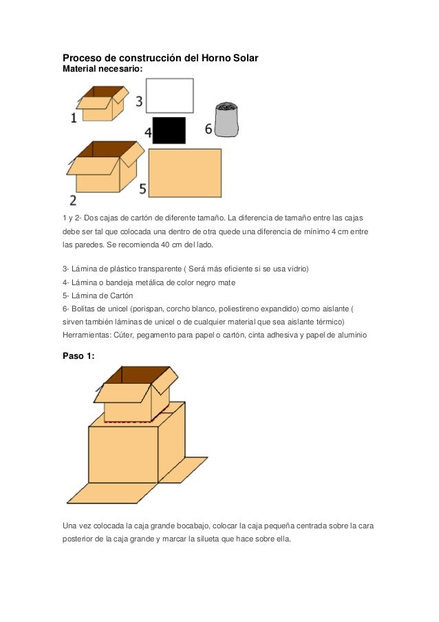 realización de un horno solar