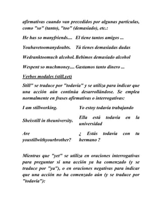 Estructura de los verbos  modales