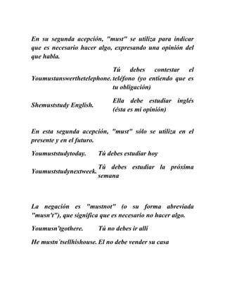 Estructura de los verbos  modales