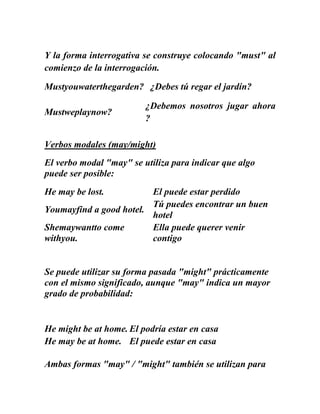 Estructura de los verbos  modales