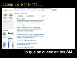 lo que se cuece en los SM...
¿CÓMO LO MEDIMOS?...
 