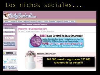 Los nichos sociales...
265.000 usuarios registrados  265.000 
fanáCcos de los dulces!!!
 