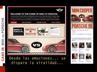 Desde las emociones... se
dispara la viralidad...
CASO38:MINIvsPORSCHE
 