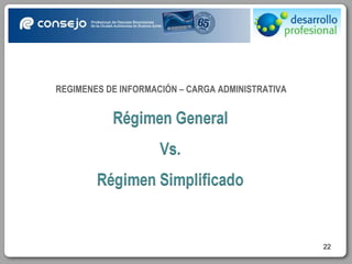 REGIMENES DE INFORMACIÓN – CARGA ADMINISTRATIVA 