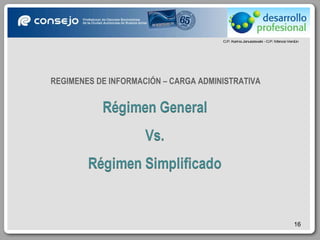 REGIMENES DE INFORMACIÓN – CARGA ADMINISTRATIVA 