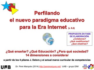 Perfilando
el nuevo paradigma educativo
para la Era Internet (v. 17.1)
¿Qué enseñar? ¿Qué Educación? ¿Para qué sociedad?
1...