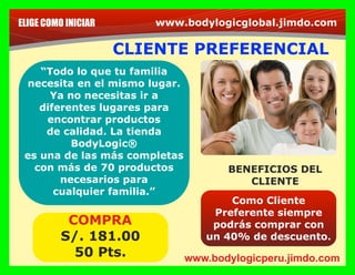 Las personas cautivas por los resultados y calidad de
los productos, que consumen de manera regular,
dispondrán de un descuento de entre el 10% y 15%.
El volumen que generen con sus compras, contará
dentro de tu volumen de distribución. Tú obtendrás el
diferencial contra tu descuento como afiliado.
 