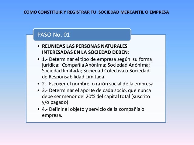 Requisitos para registrar el nombre de una empresa