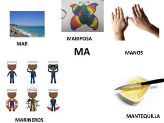 MA
MAR
MARIPOSA
MANOS
MARINEROS
MANTEQUILLA
 