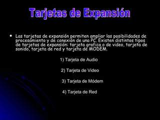 [object Object],[object Object],[object Object],[object Object],[object Object],Tarjetas de Expansión 