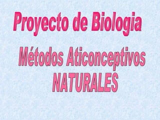 Proyecto de Biologia Métodos Aticonceptivos NATURALES 