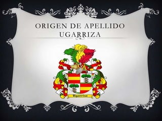 ORIGEN DE APELLIDO
UGARRIZA
 