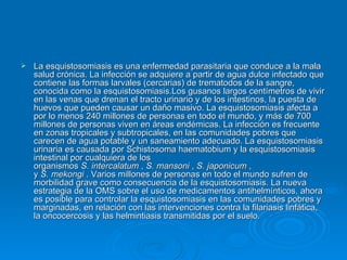 La esquistosomiasis | PPT