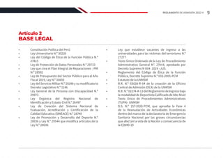 Artículo 2
BASE LEGAL
•	 Constitución Política del Perú
•	 Ley Universitaria N.º 30220
•	 Ley del Código de Ética de la Función Pública N.º
27815
•	 Ley de Protección de Datos Personales N.º 29733
•	 Ley que crea el Plan Integral de Reparaciones - PIR
N.º 28592
•	 Ley de Presupuesto del Sector Público para el Año
Fiscal 2019, Ley N.º 30693
•	 Ley del Servicio Militar N.º 29248 y su modificatoria
Decreto Legislativo N.º 1146
•	 Ley General de la Persona con Discapacidad N.º
29973
•	 Ley Orgánica del Registro Nacional de
Identificación y Estado Civil N.º 26497
•	 Ley de Creación del Sistema Nacional de
Evaluación, Acreditación y Certificación de la
Calidad Educativa (SINEACE) N.º 28740
•	 Ley de Promoción y Desarrollo del Deporte N.º
28036 y Ley N.º 29544 que modifica artículos de la
Ley N.º 28036
•	 Ley que establece vacantes de ingreso a las
universidades para las víctimas del terrorismo N.º
27277
•	 Texto Único Ordenado de la Ley de Procedimiento
Administrativo General N°. 27444, aprobado por
Decreto Supremo N 004- 2019 –JUS.
•	 Reglamento del Código de Ética de la Función
Pública, Decreto Supremo N.º 033-2005-PCM
•	 Estatuto de la UNMSM
•	 R.R. N.º 03028-R-04 de la creación de la Oficina
Central de Admisión (OCA) de la UNMSM
•	 R.R.N.º02274-R-13delReglamentodeIngresobajo
lamodalidadde DeportistaCalificado deAlto Nivel
•	 Texto Único de Procedimientos Administrativos
(TUPA)- UNMSM
•	 D.S. N.º 157-2020-PCM, que aprueba la Fase 4
de la Reanudación de Actividades Económicas
dentro del marco de la declaratoria de Emergencia
Sanitaria Nacional por las graves circunstancias
que afectan la vida de la Nación a consecuencia de
la COVID-19
9
REGLAMENTO DE ADMISIÓN 2022-II
 