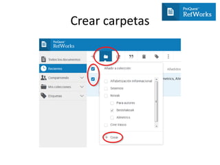 Crear carpetas
 