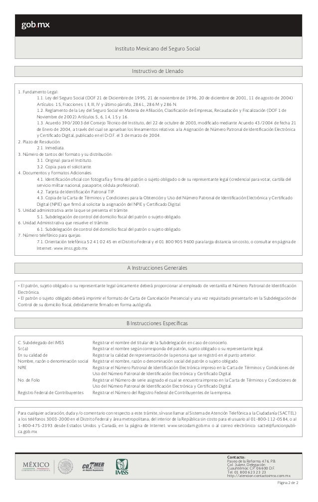 Proyecto de Nuevos Formatos de Afiliación al IMSS